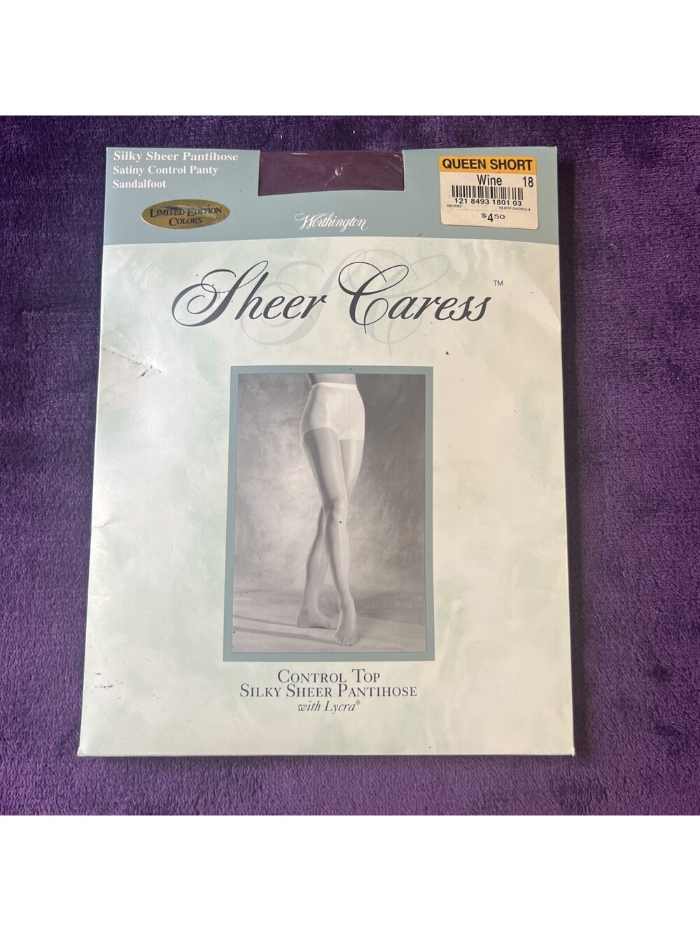 Worthington Sheer Caress Queen Short Pantyhose WINE COLOR  NEW in Pkg